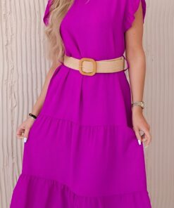 Saty s volanky tmave fialove